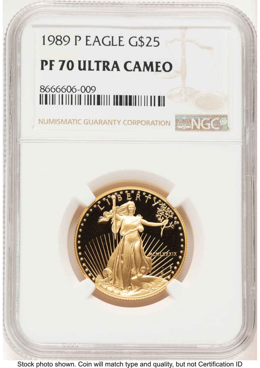 1989-P Proof Gold Eagle 1/2 oz Brown Label NGC PF70 (522240256)