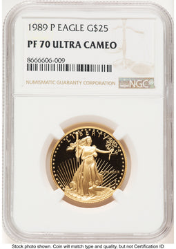 1989-P Proof Gold Eagle 1/2 oz Brown Label NGC PF70 (522240257)