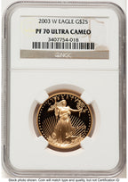 2003-W Proof Gold Eagle 1/2 oz Brown Label NGC PF70