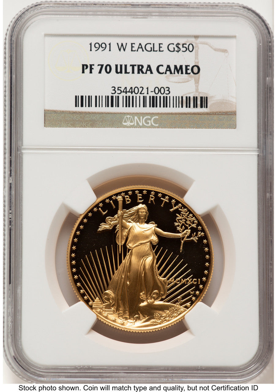 1991-W Proof Gold Eagle 1 oz Brown Label NGC PF70 (522240275)