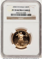 2004-W Proof Gold Eagle 1/2 oz Brown Label NGC PF70