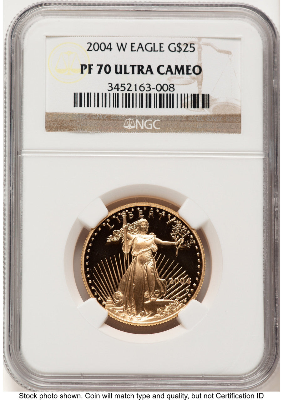 2004-W Proof Gold Eagle 1/2 oz Brown Label NGC PF70