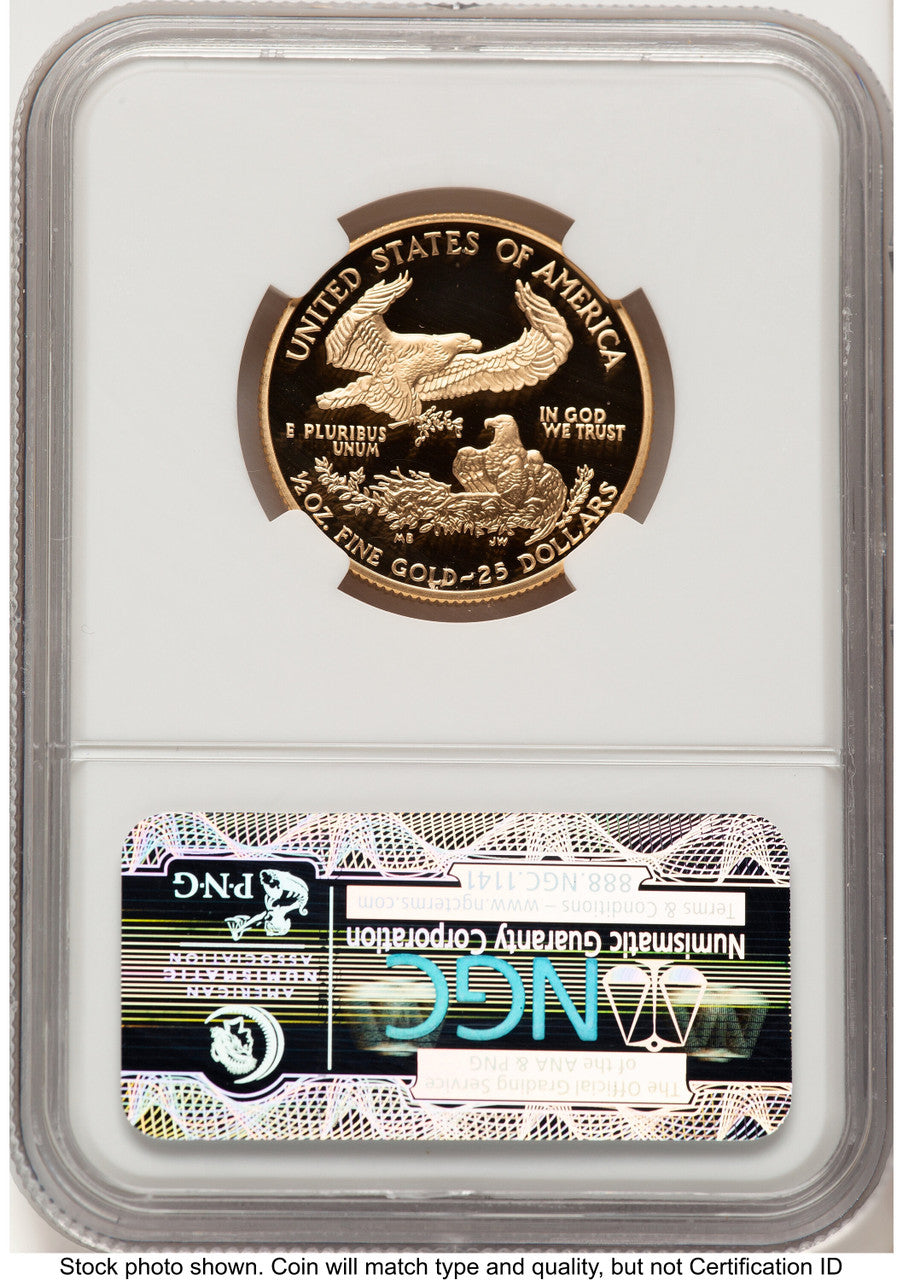 2004-W Proof Gold Eagle 1/2 oz Brown Label NGC PF70