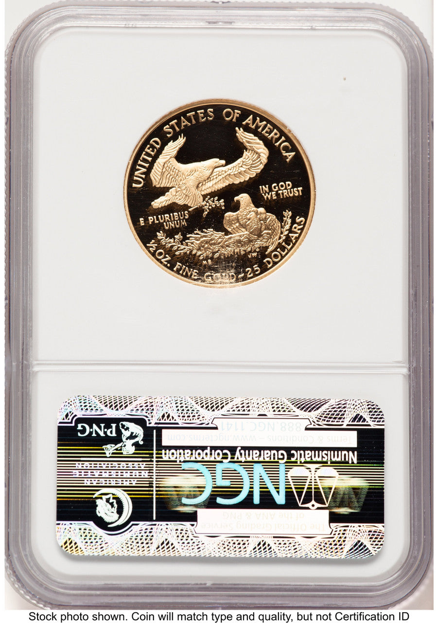 2008-W Proof Gold Eagle 1/2 oz Brown Label NGC PF70