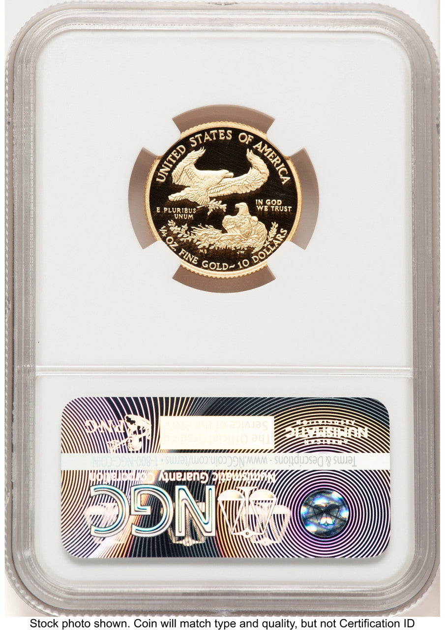 2015-W Proof Gold Eagle 1/4 oz ER Blue NGC PF70