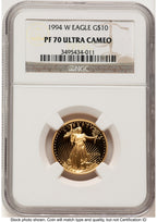 1994-W Proof Gold Eagle 1/4 oz Brown Label NGC PF70