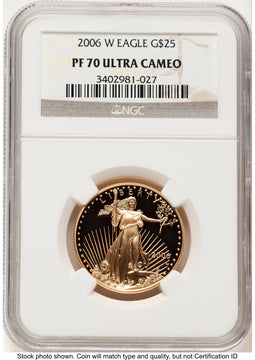 2006-W Proof Gold Eagle 1/2 oz Brown Label NGC PF70