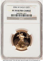2006-W Proof Gold Eagle 1/2 oz Brown Label NGC PF70