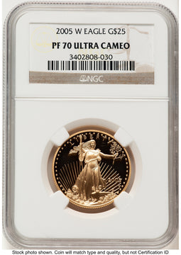 2005-W Proof Gold Eagle 1/2 oz Brown Label NGC PF70