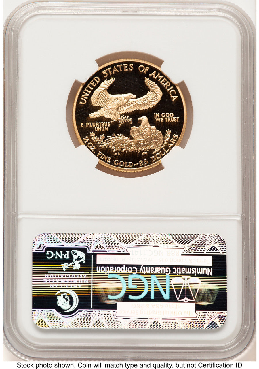 2005-W Proof Gold Eagle 1/2 oz Brown Label NGC PF70