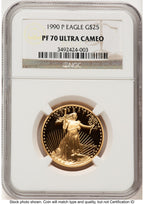1990-P Proof Gold Eagle 1/2 oz Brown Label NGC PF70