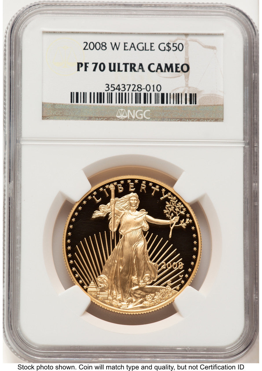 2008-W Proof Gold Eagle 1 oz Brown Label NGC PF70 (522240311)