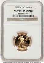 2003-W Proof Gold Eagle 1/4 oz Brown Label NGC PF70