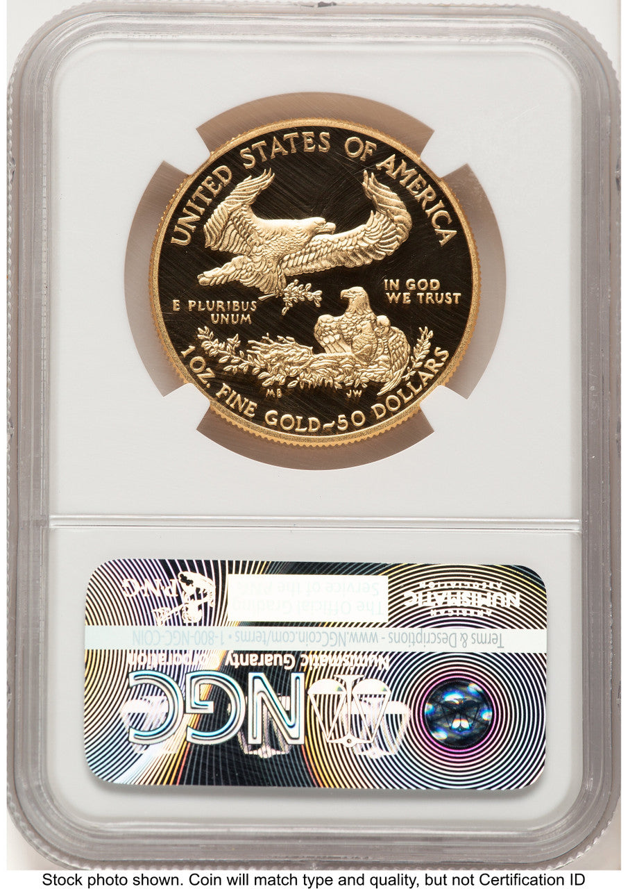 2015-W Proof Gold Eagle 1 oz ER Blue NGC PF70
