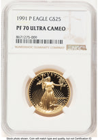 1991-P Proof Gold Eagle 1/2 oz Brown Label NGC PF70 (522240323)