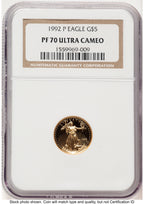 1992-P Proof Gold Eagle 1/10 oz Brown Label NGC PF70