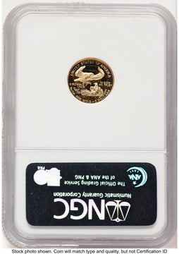 1992-P Proof Gold Eagle 1/10 oz Brown Label NGC PF70