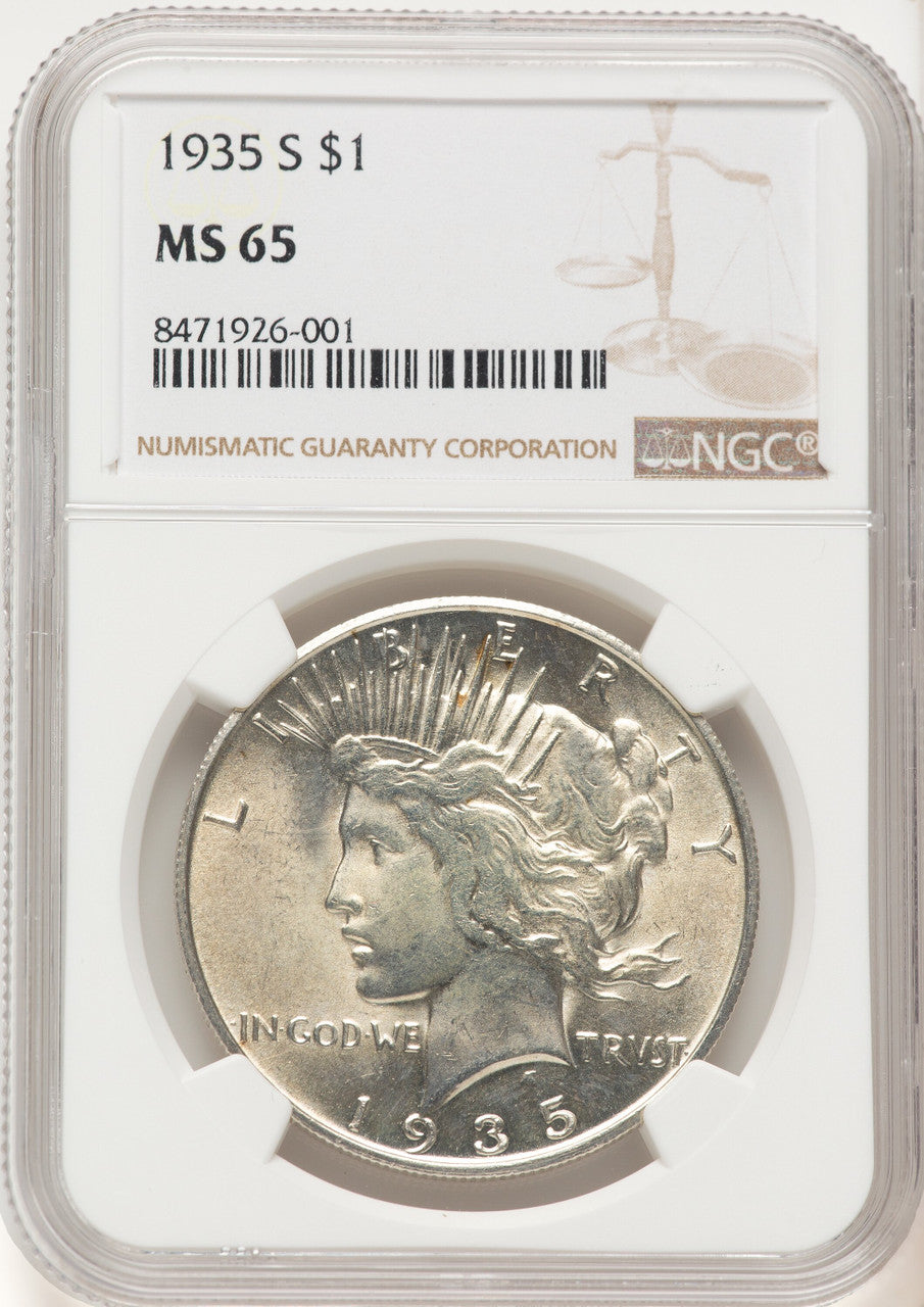1935-S Peace Dollar NGC MS65 (522320016)