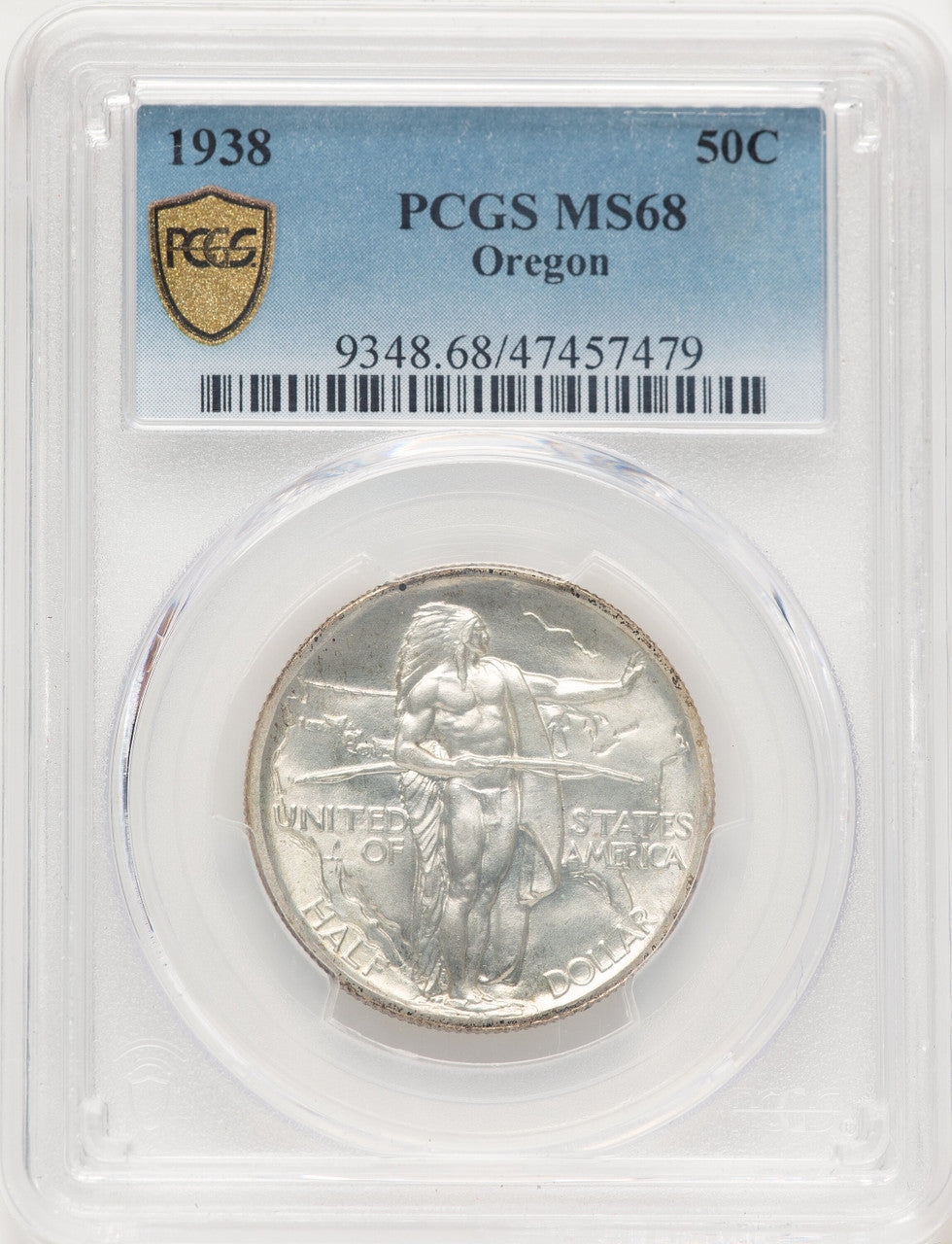 1938 50C Oregon Commemorative Silver PCGS MS68 (522320034)