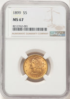 1899 $5 Liberty Half Eagle NGC MS67 (522320036)