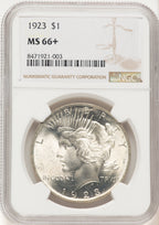 1923 Peace Dollar NGC MS66+ (522320040)