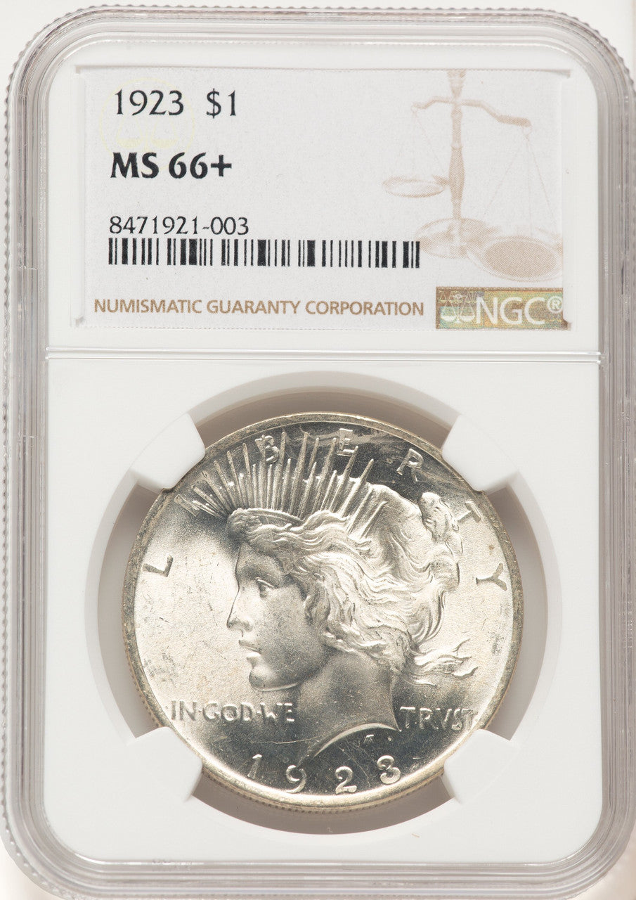 1923 Peace Dollar NGC MS66+ (522320040)