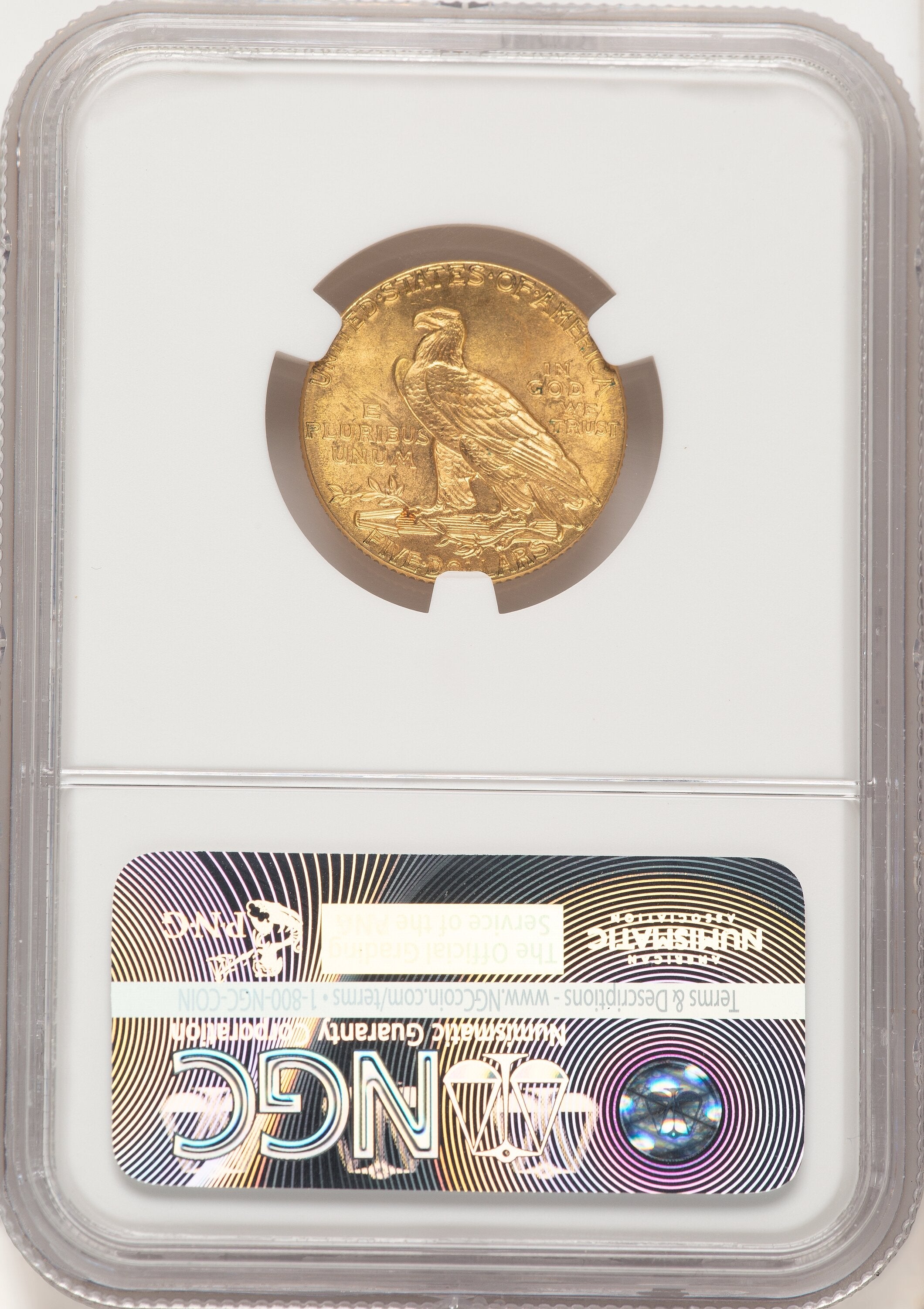 1912 $5 Indian Half Eagle NGC MS65