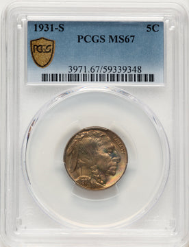1931-S 5C Buffalo Nickel PCGS MS67