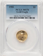 1988 $5 Tenth-Ounce Gold Eagle PCGS MS70 (522320071)