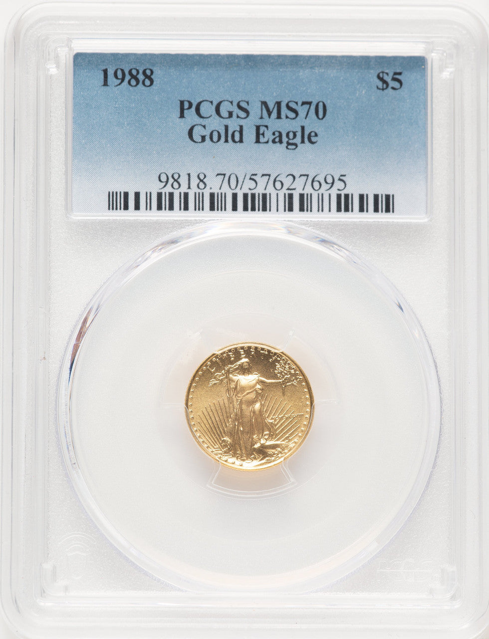 1988 $5 Tenth-Ounce Gold Eagle PCGS MS70 (522320072)