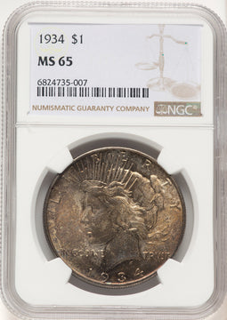 1934 Peace Dollar NGC MS65 (522320081)