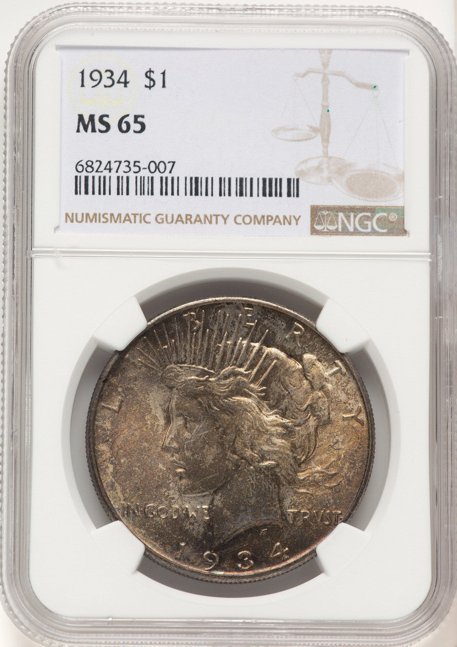 1934 Peace Dollar NGC MS65 (522320081)