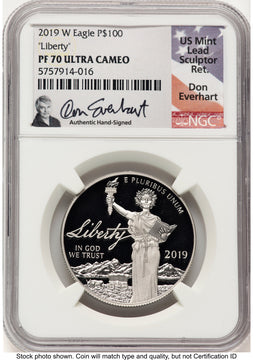 2019-W Proof Platinum Eagle 1 oz Don Everhart NGC PF70