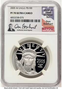 2005-W Proof Platinum Eagle 1 oz Don Everhart NGC PF70