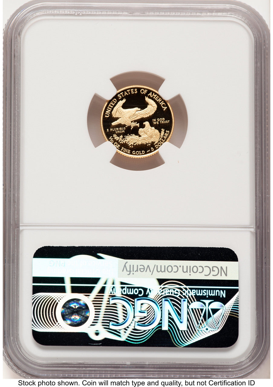 2010-W Proof Gold Eagle 1/10 oz Brown Label NGC PF70