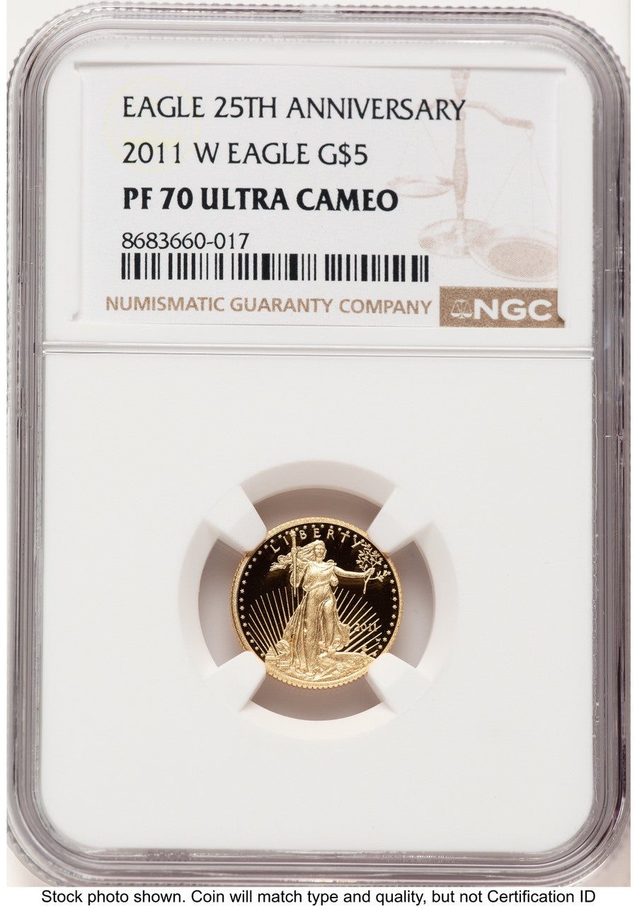 2011-W Proof Gold Eagle 1/10 oz Brown Label NGC PF70