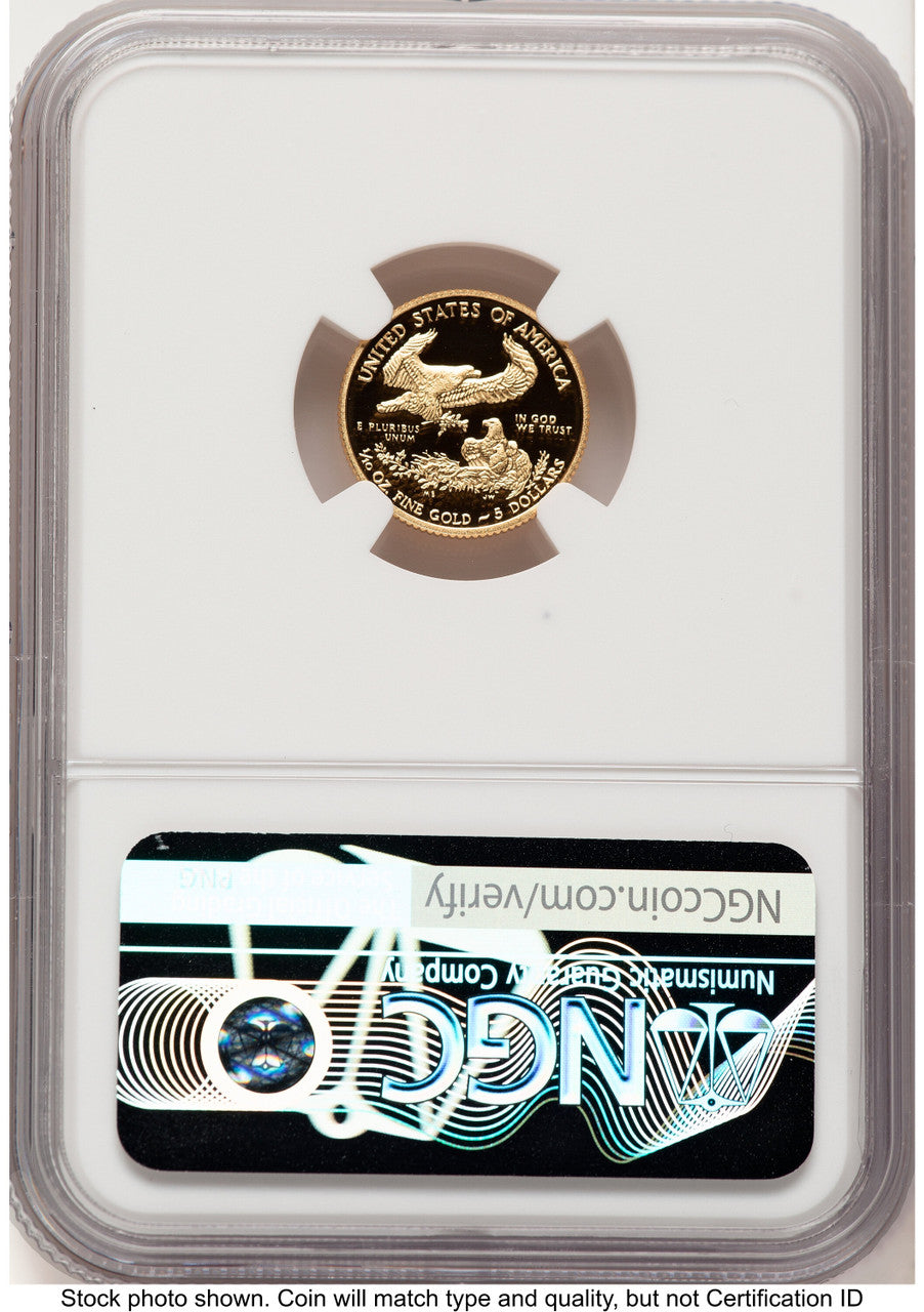 2017-W Proof Gold Eagle 1/10 oz Brown Label NGC PF70