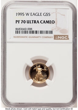 1995-W Proof Gold Eagle 1/10 oz Brown Label NGC PF70