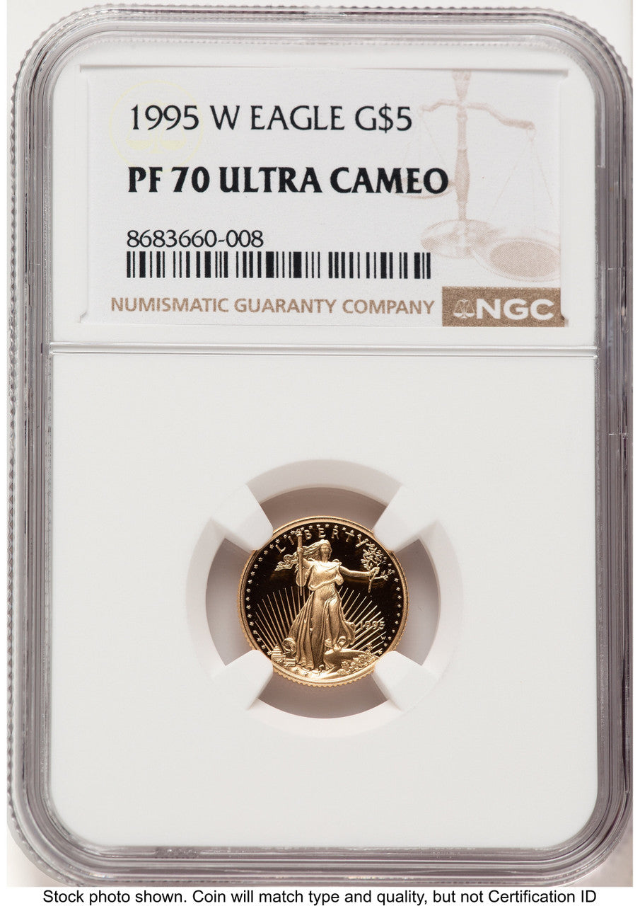 1995-W Proof Gold Eagle 1/10 oz Brown Label NGC PF70