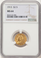 1913 $2.50 Indian Quarter Eagle NGC MS64