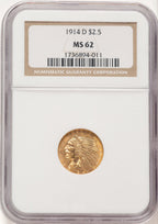 1914-D $2.50 Indian Quarter Eagle NGC MS62 (522469028)
