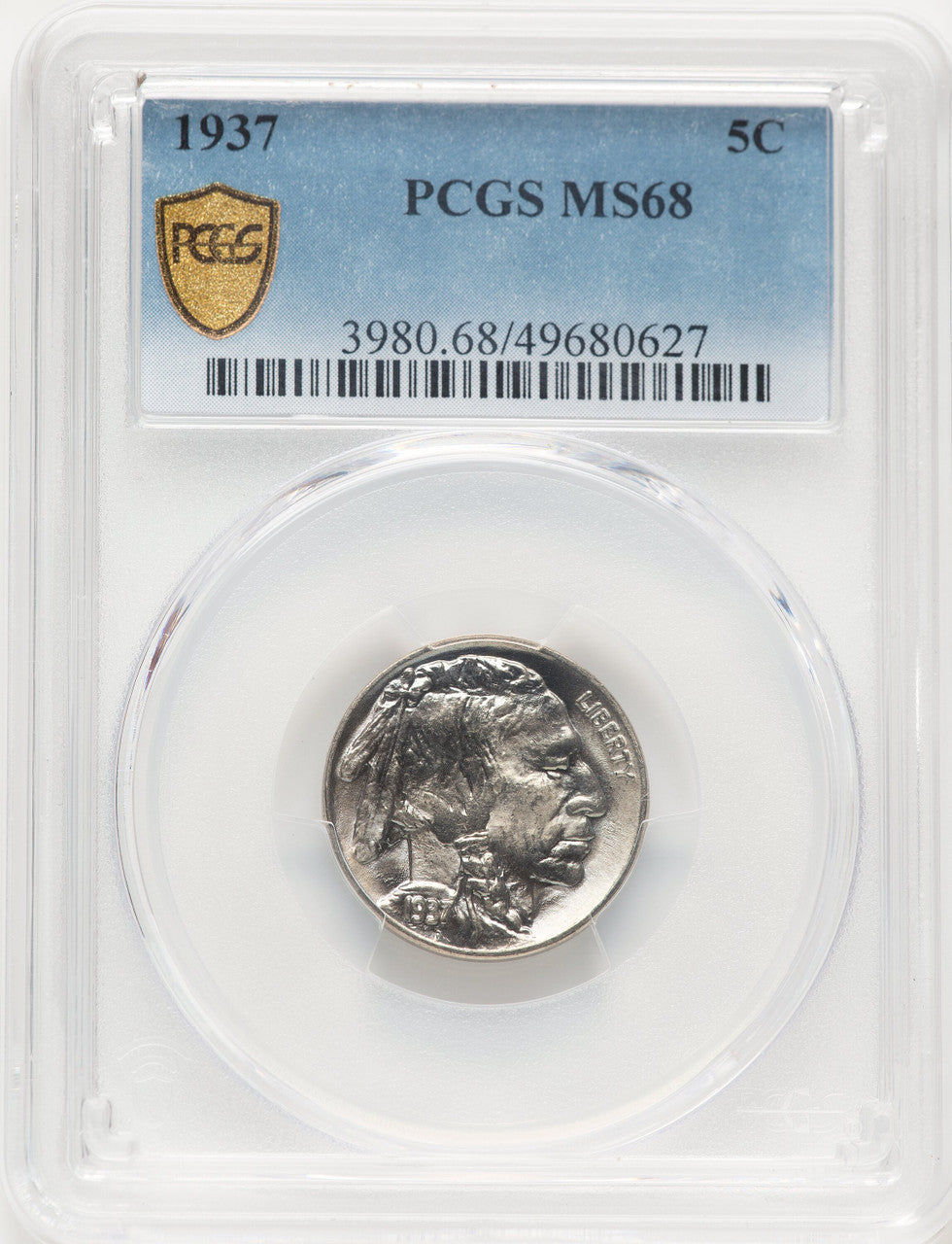 1937 5C Buffalo Nickel PCGS MS68