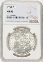 1890 Morgan Dollar NGC MS65 (522470016)