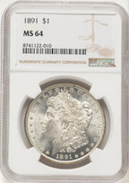 1891 Morgan Dollar NGC MS64 (522470017)