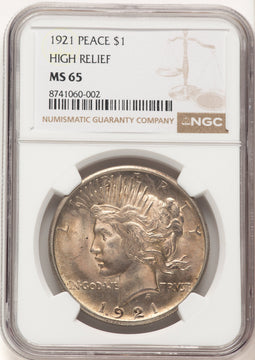 1921 Peace Dollar NGC MS65 (522470019)
