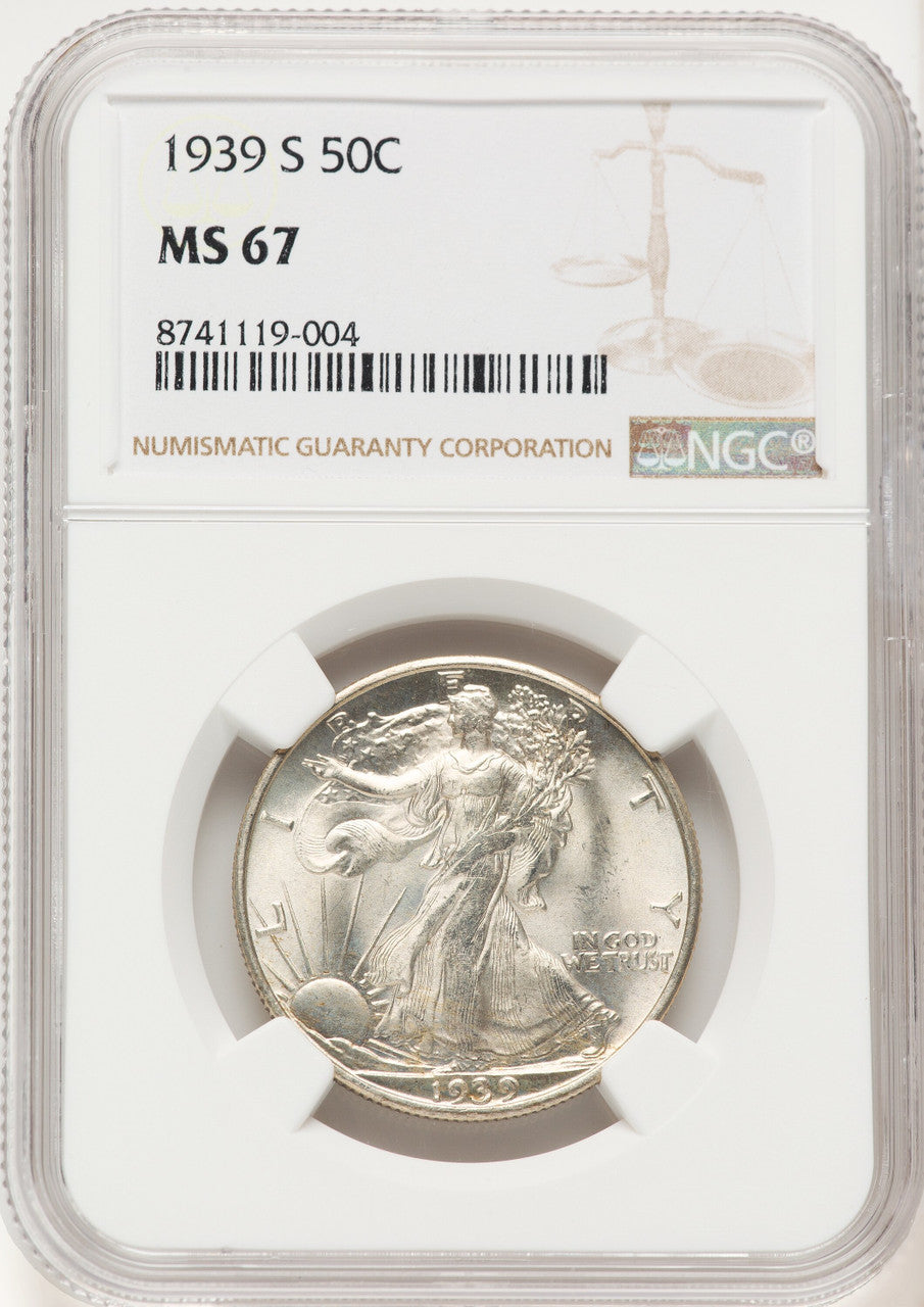 1939-S 50C Walking Liberty Half Dollar NGC MS67 (522479011)