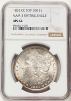 1891-CCVAM-3 Spitting Eagle Morgan Dollar NGC MS64 (522479019)
