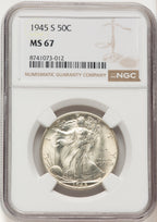 1945-S 50C Walking Liberty Half Dollar NGC MS67 (522479026)