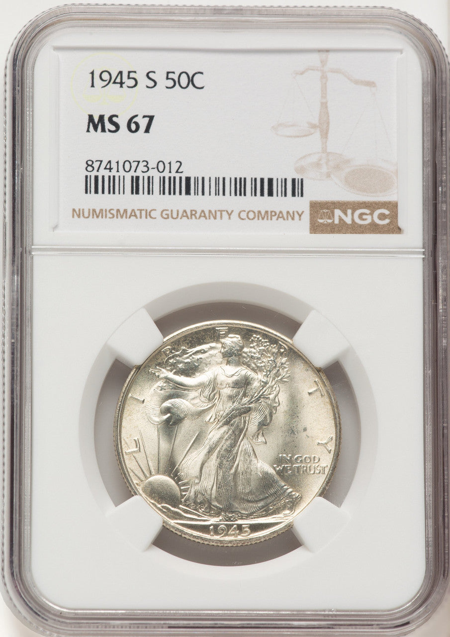 1945-S 50C Walking Liberty Half Dollar NGC MS67 (522479026)