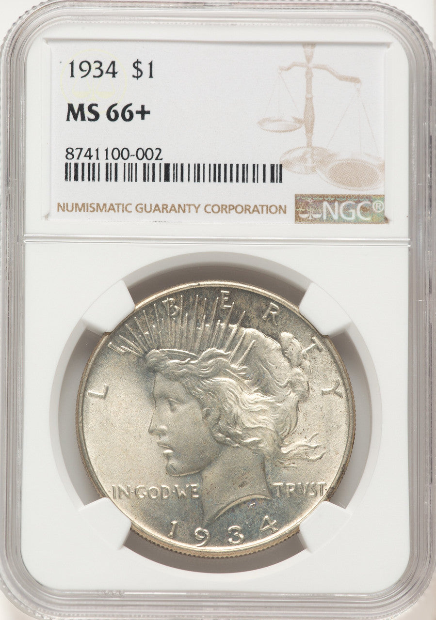 1934 Peace Dollar NGC MS66+